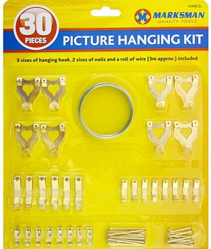 Strong Picture Hanging Kit Photo Frame Hooks Nail Wire 30 Pcs Assorted Set