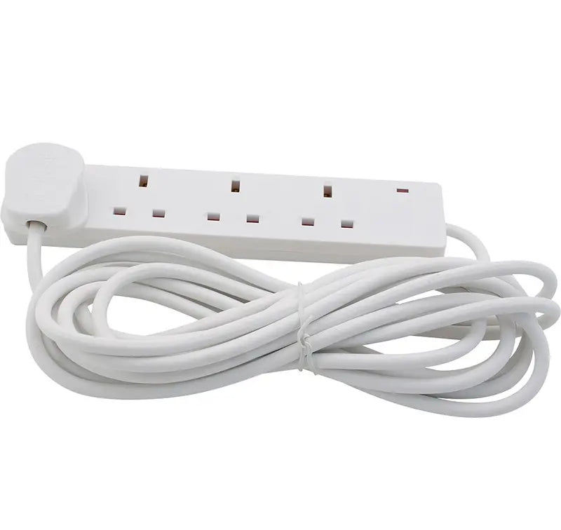 4 Way 10M, 4 Way 5M Extension Lead with Neon Indicator