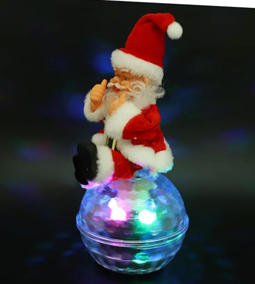 Musical Santa Toy Christmas Decorations Electric Santa Claus Doll Rotating Ball Boys and Girls Toy