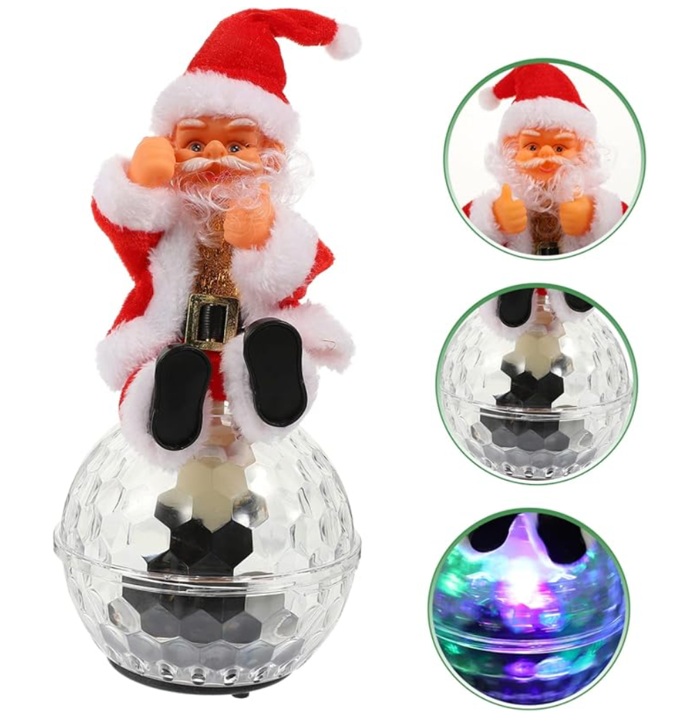 Musical Santa Toy Christmas Decorations Electric Santa Claus Doll Rotating Ball Boys and Girls Toy