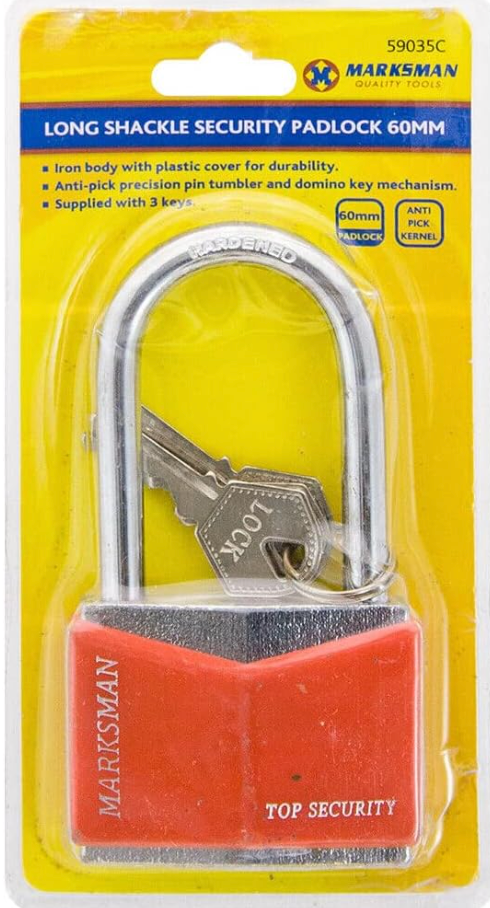 60MM Long Shackle Heavy Duty Padlock with 3 Keys Security Lock Luggage PAD Lock