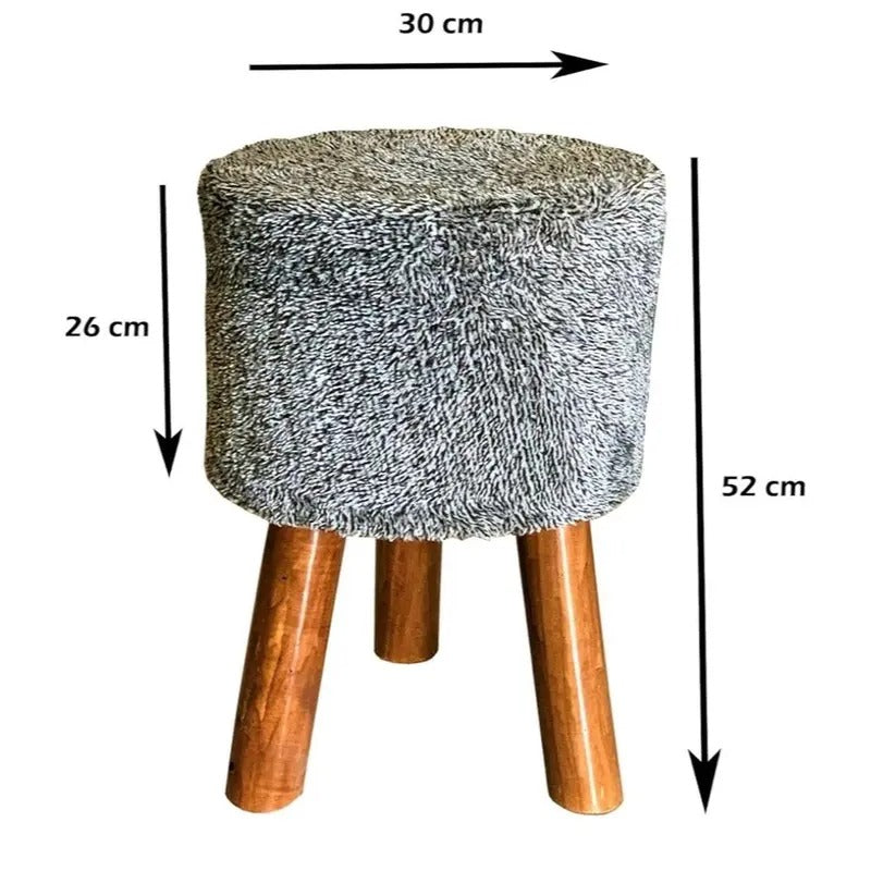 About Home Stool with Polished Legs and Soft Padded Foam Seat for Living Room