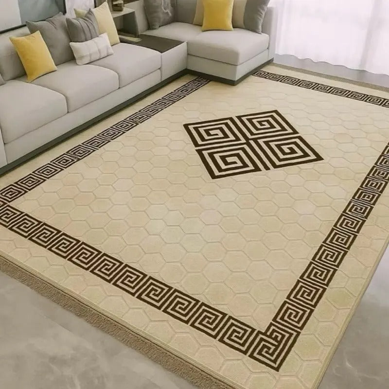 Super Soft Non-Slip Greek Rug 200x 300cmMachine Washable Non-Woven Fabric