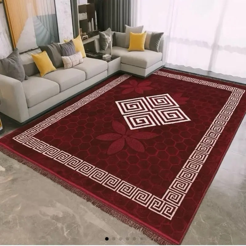 Super Soft Non-Slip Greek Rug 200x 300cmMachine Washable Non-Woven Fabric
