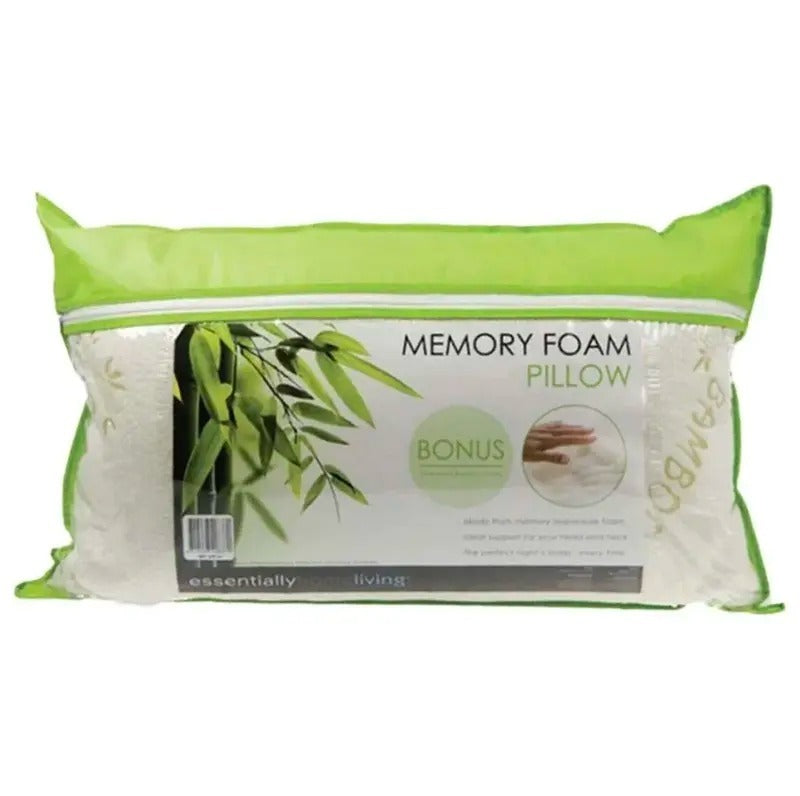 Bamboo Memory Foam Pillow - Anti Bacterial Firm Medium Support topper comfort duvet