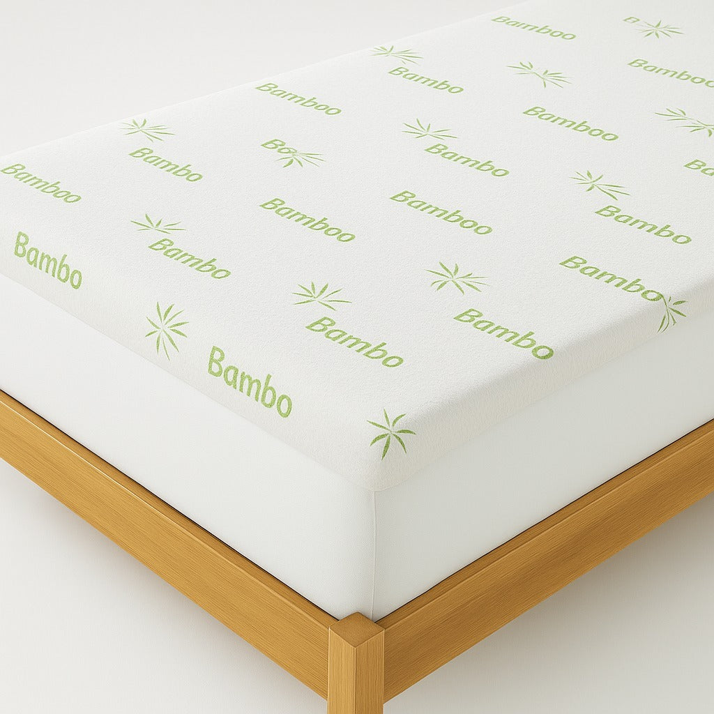 Bamboo Memory Foam Topper - Anti Bacterial Firm Medium Support topper comfort duvet