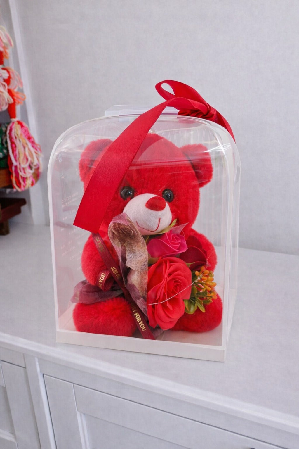 Plush Red Teddy &amp; Rose Gift Box
