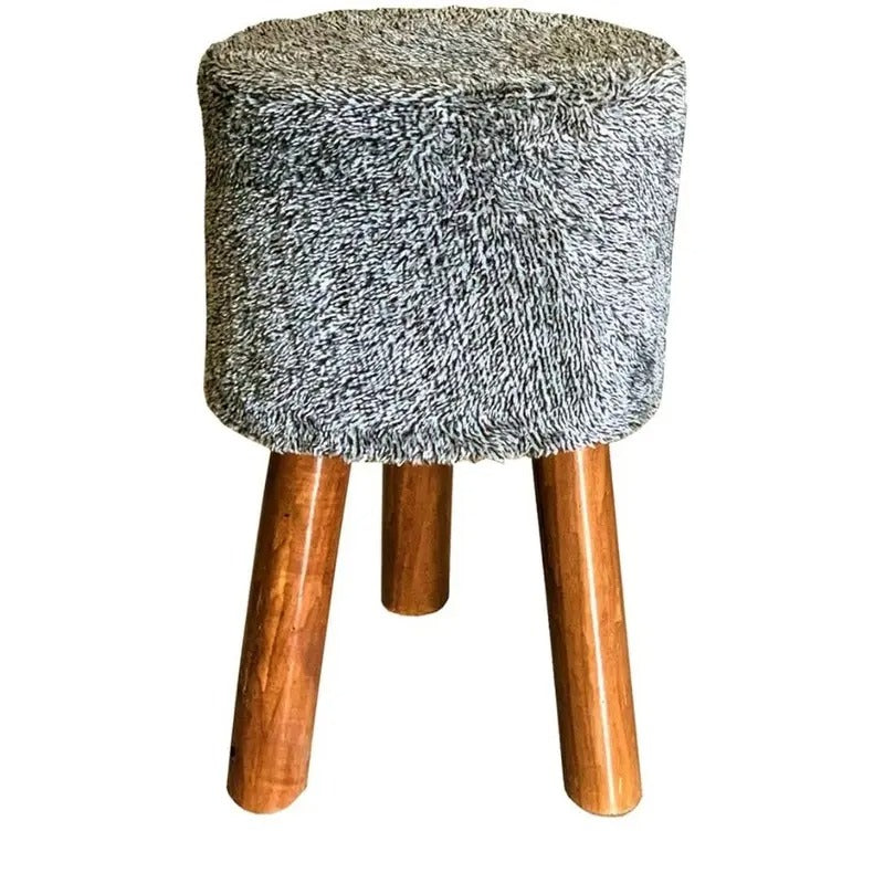 About Home Stool with Polished Legs and Soft Padded Foam Seat for Living Room
