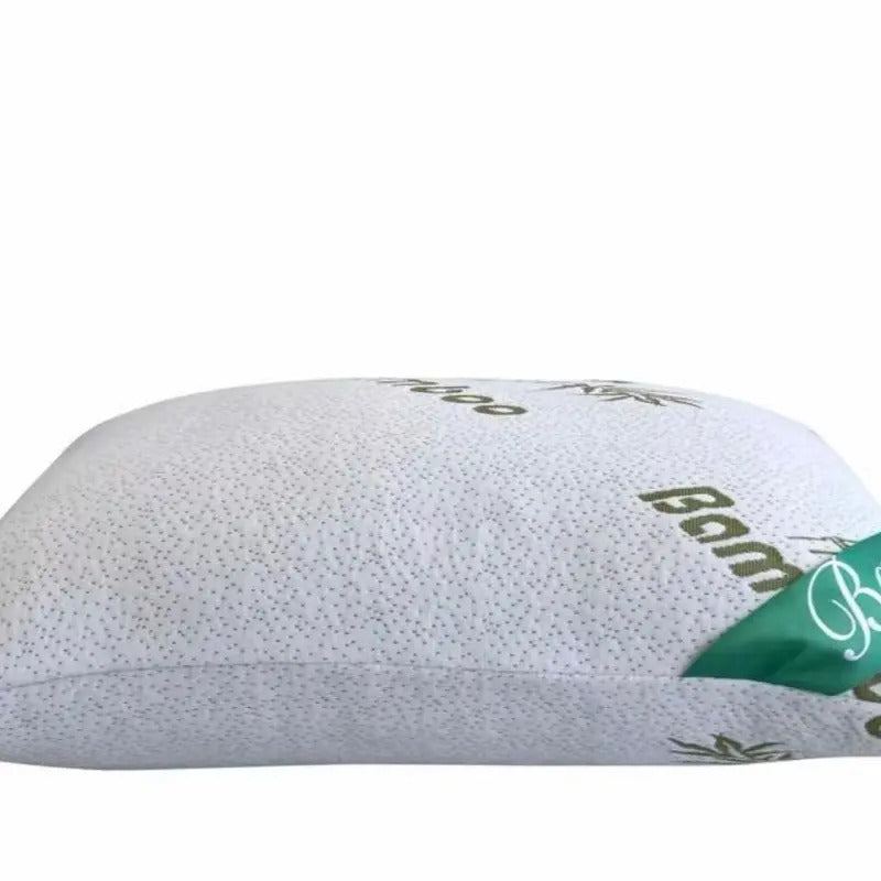 Bamboo Memory Foam Pillow for Neck and Shoulder Support - Hypoallergenic and Moisture-wicking Sold by Discount Deck Itd