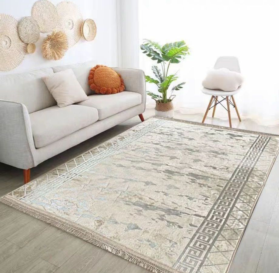 Bella Maroche Greek Metallic Carpet with Non-Slip Backing