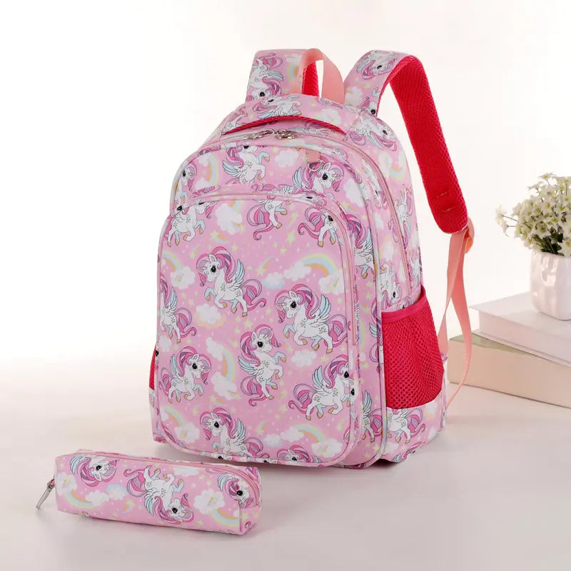 Med Little Multi Pony Unicorn All Over Print backpack