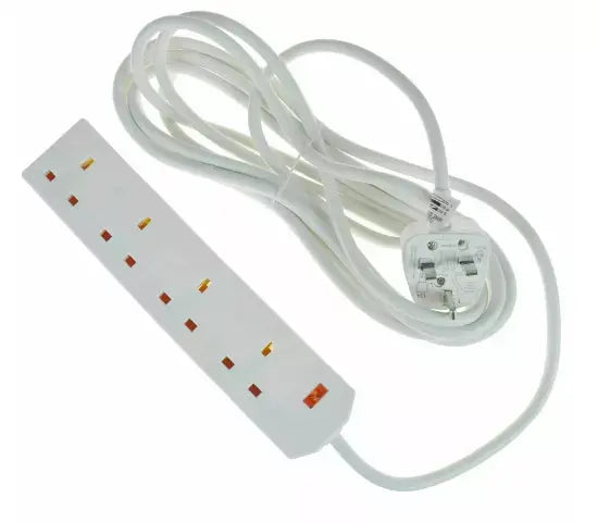 4 Way 10M, 4 Way 5M Extension Lead with Neon Indicator